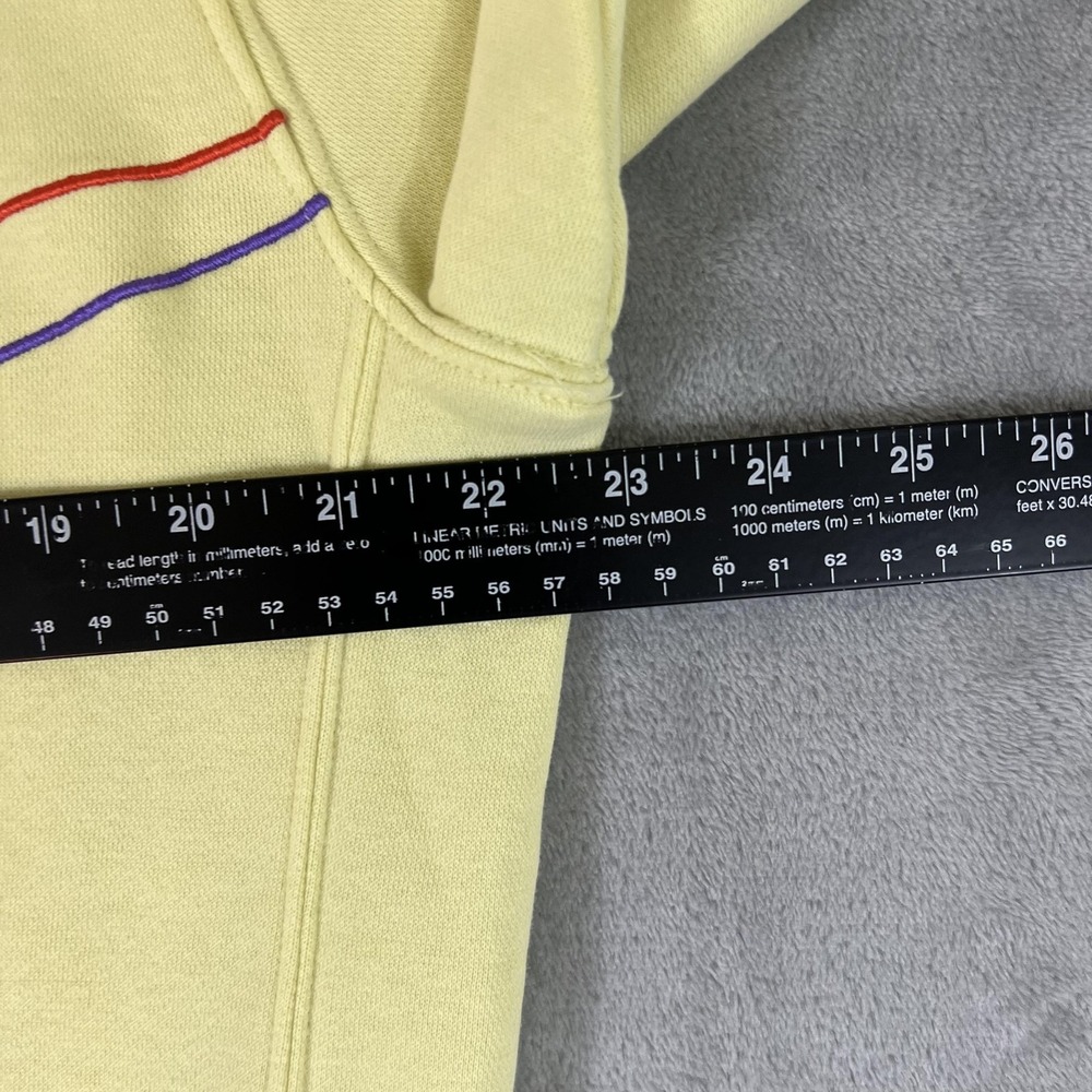 Nike Sweatshirt Mens Medium Yellow Multicolor Outline Logo Crewneck Pullover - Picture 5 of 8